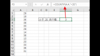 excel怎么编一个返回值计数小于20