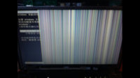 台式电脑屏幕摔了下出现横竖条纹，但